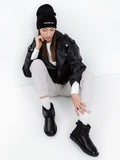 Women's leather boots with insulation