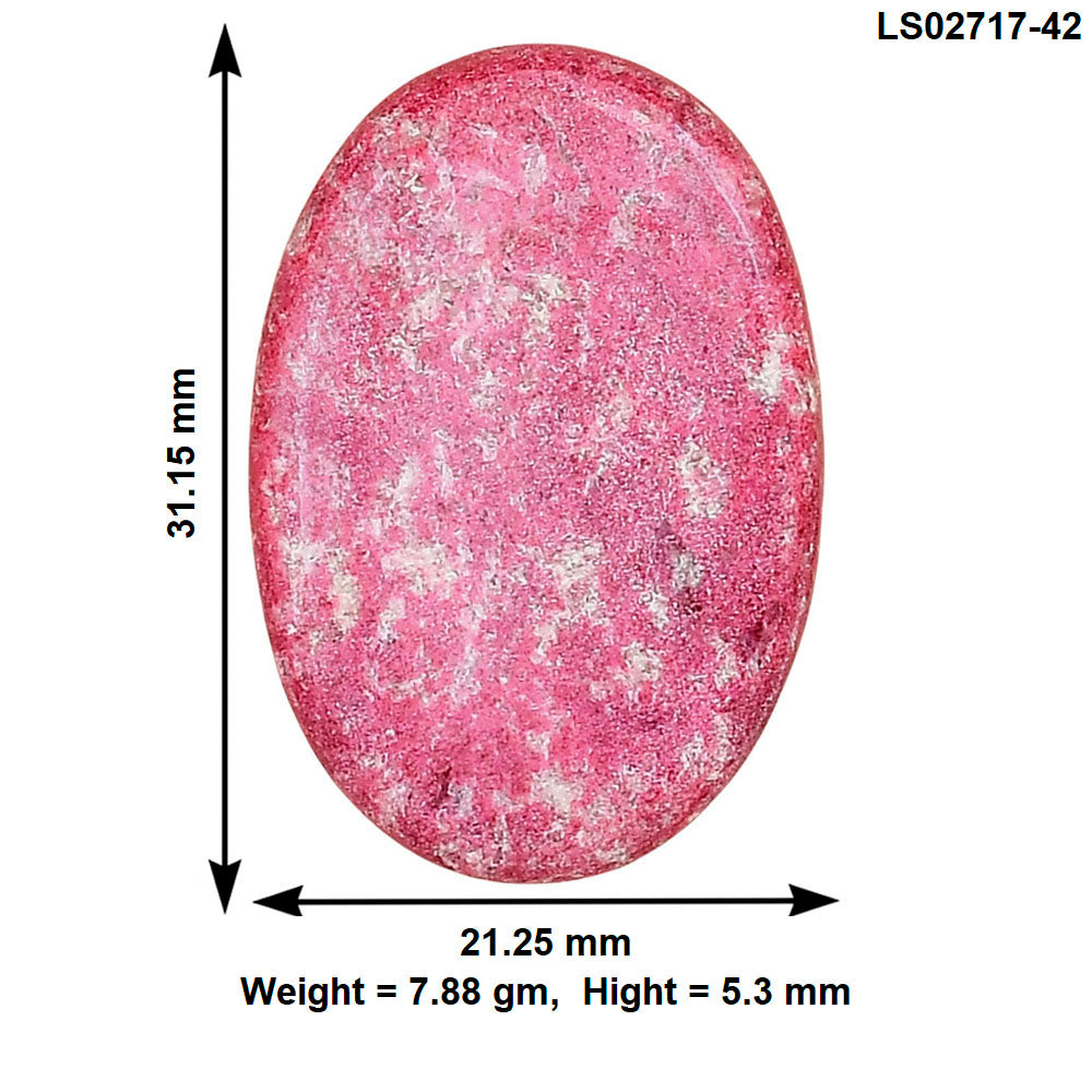 Pink Thulite 31.15x21.25x5.3 mm Oval Gemstone LS02717-42