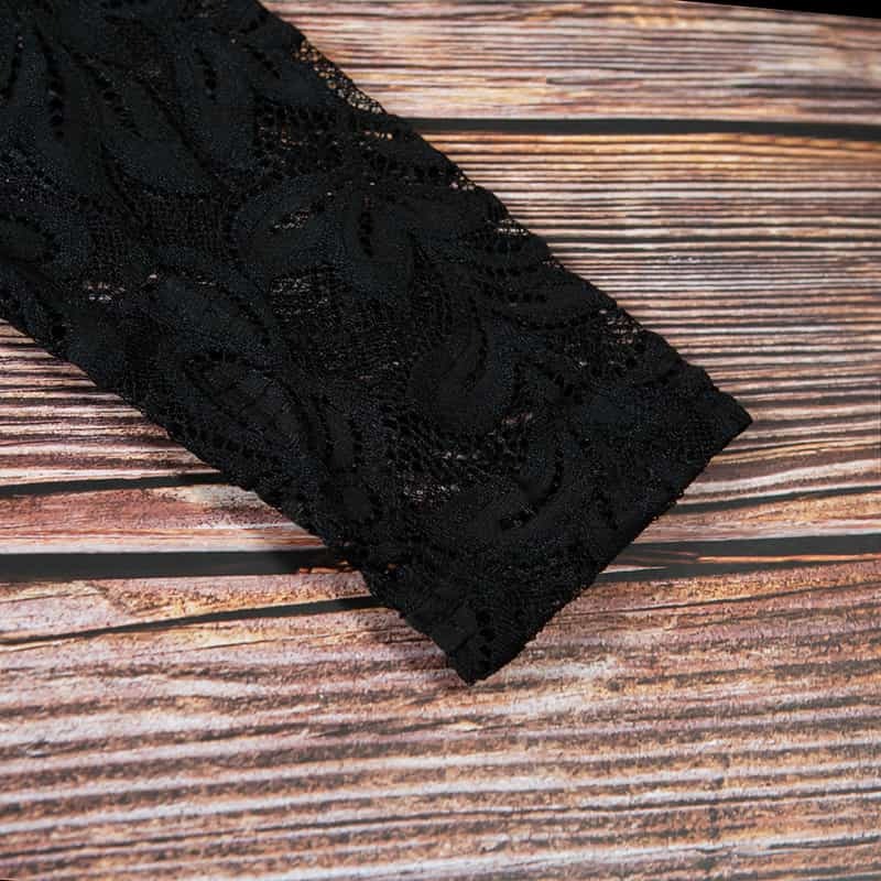 Lace Cutout Deep V Long Sleeve Bodysuit Details Of Crotch