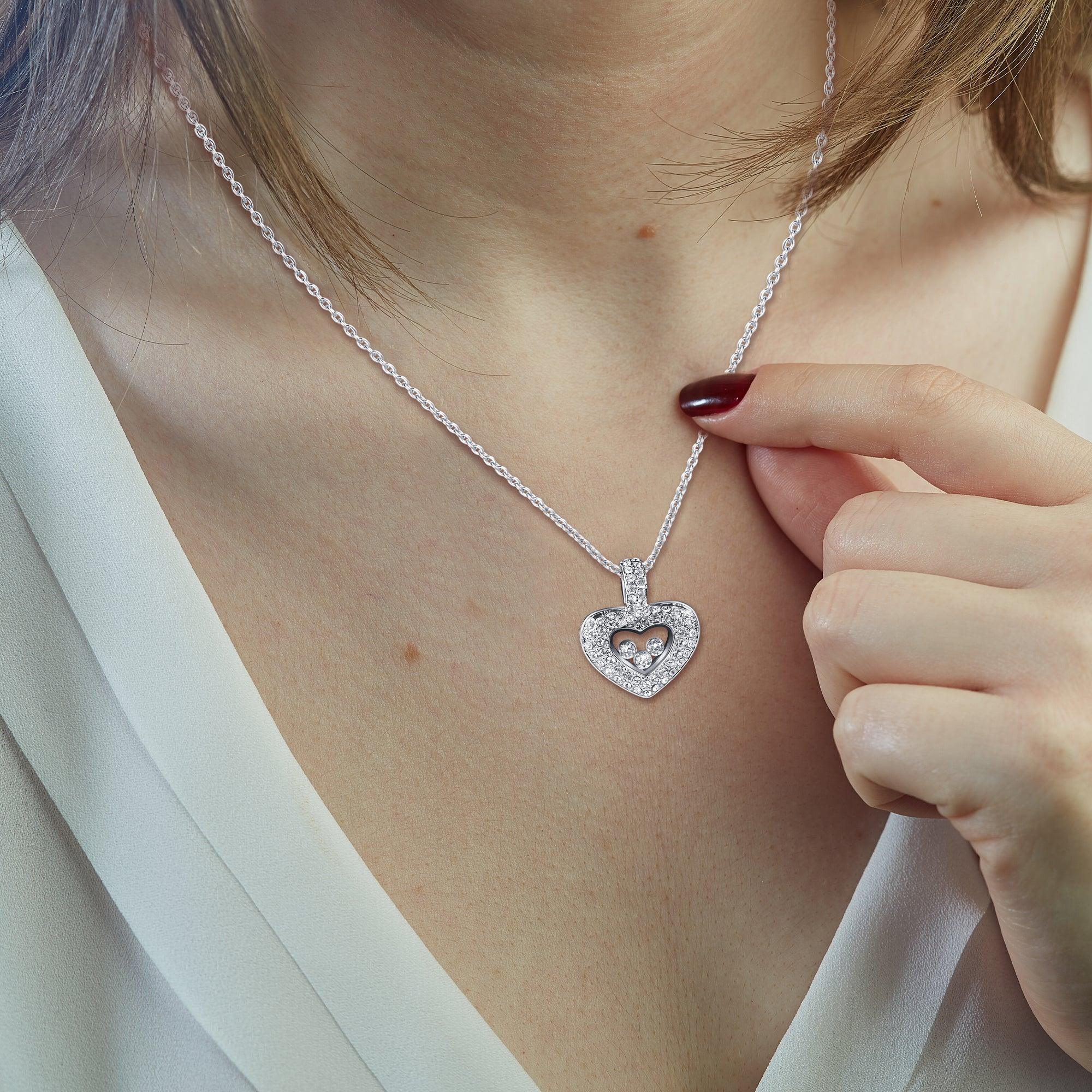 TRYNDI™ To My Best Mother-in-Law Floating Heart Necklace With Authentic Swarovski Crystals