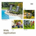 Set of 2 Patiojoy Patio Folding Dining Chair with Ottoman Set Recliner Adjustable-Gray