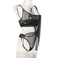 One-Shoulder Mesh Bodysuit with Long Sleeve Side Show