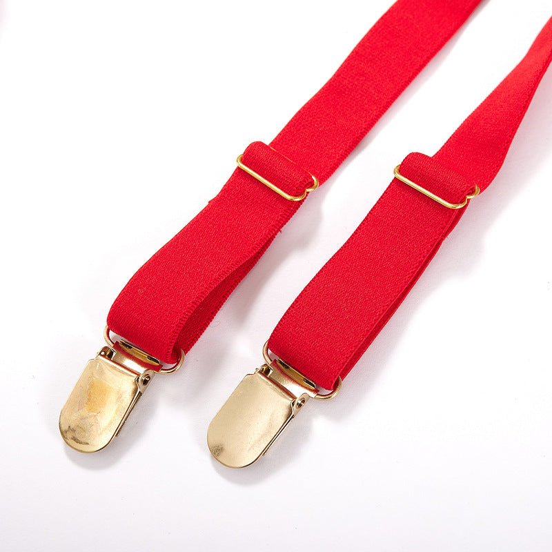 Red See Through Chain Sexy Lingerie Set-Strap Details