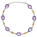 Amethyst Checker Briolette & Citrine Bracelet B-1006 SDB5316