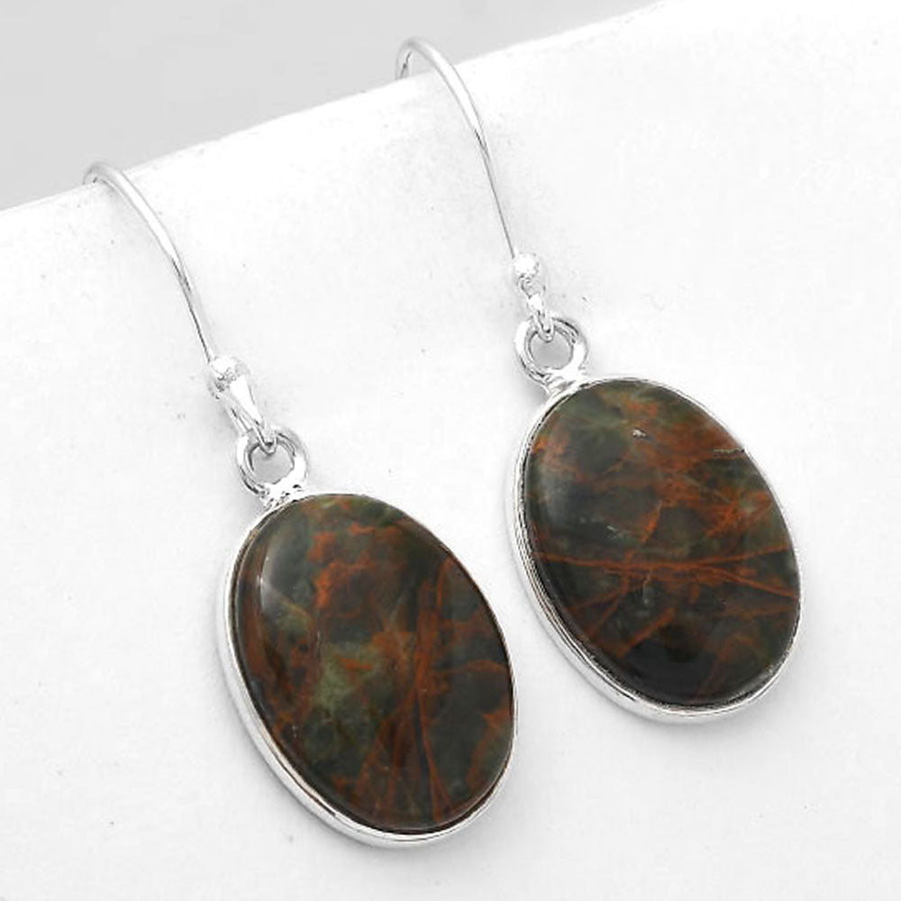 Natural Turkish Rainforest Chrysocolla Earrings E-1001 SDE50214