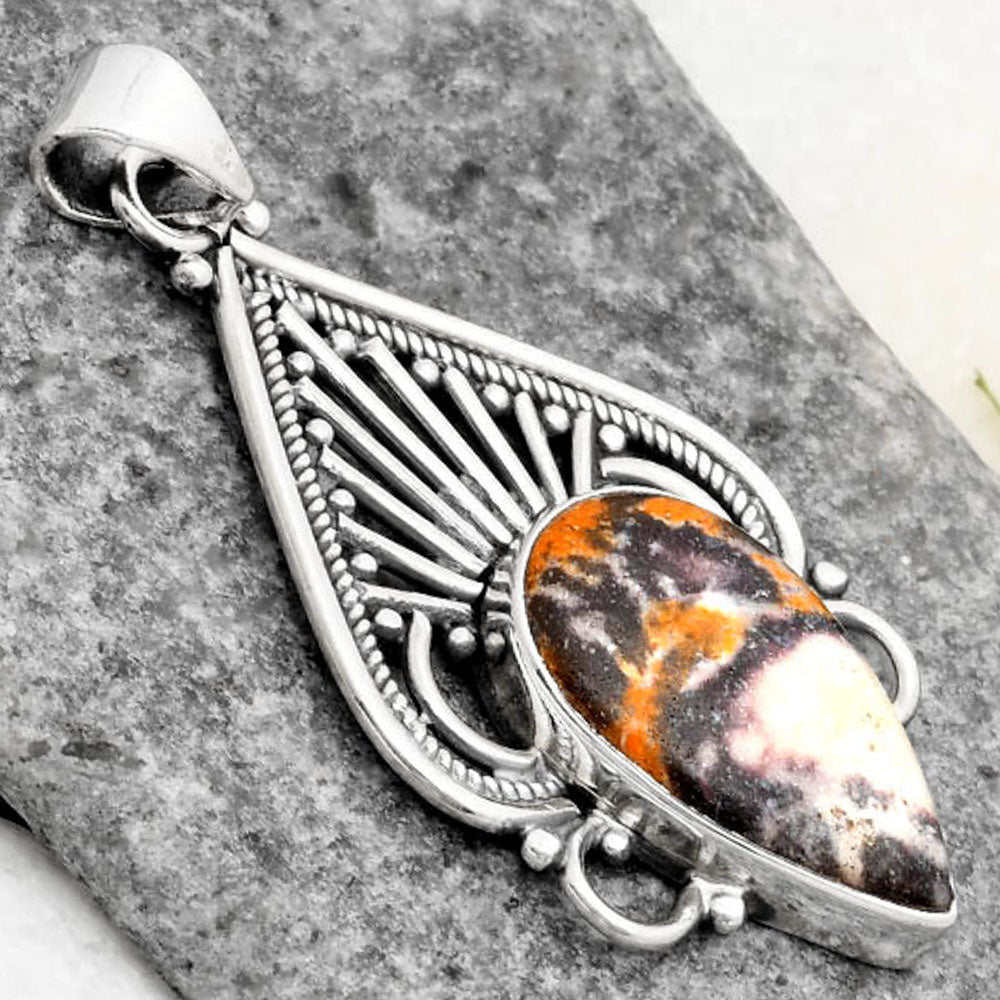 Natural Indian Blanket Jasper Pendant P-1541 SDP107417