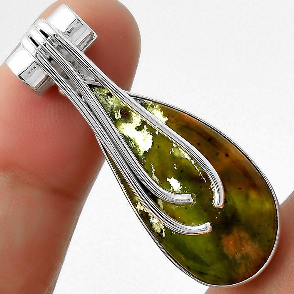 Natural Chrome Chalcedony Pendant P-1675 SDP109600