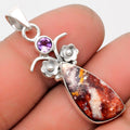 Indian Blanket Jasper & Amethyst Pendant P-1695 SDP109798
