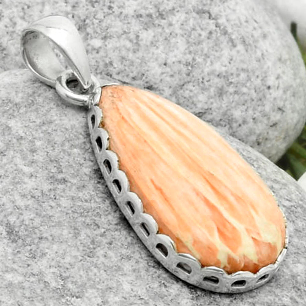 Natural Orange Scolecite - India Pendant P-1637 SDP117060