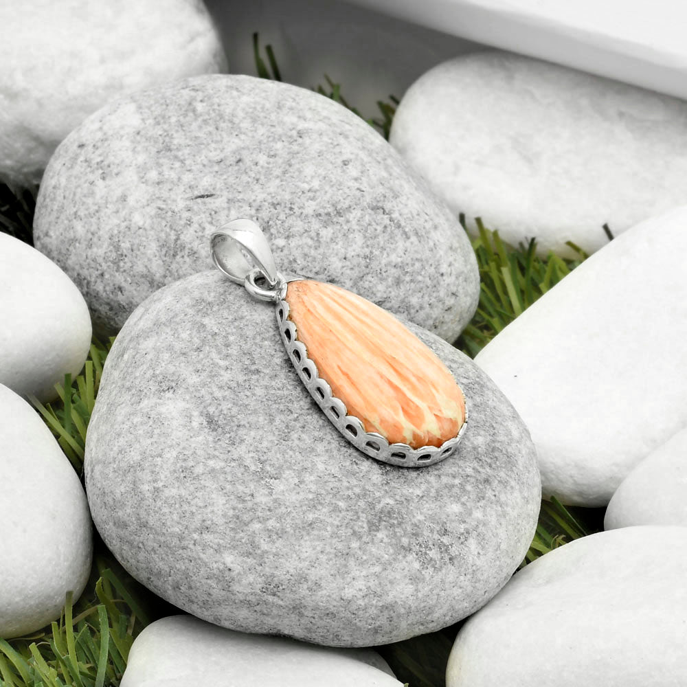 Natural Orange Scolecite - India Pendant P-1637 SDP117060