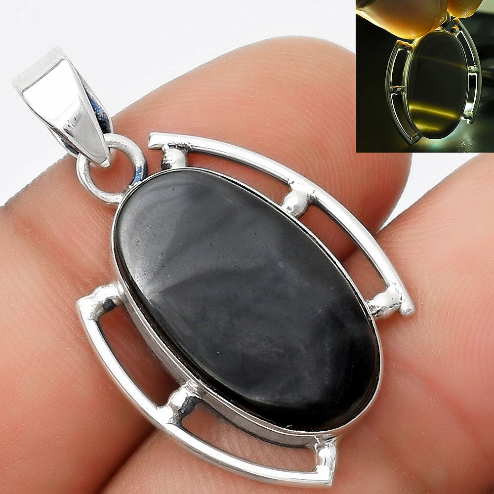 Natural Black Lace Obsidian Pendant P-1274 SDP125603