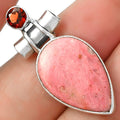 Natural Pink Tulip Quartz & Garnet Pendant P-1159 SDP127812
