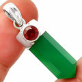 Point - Natural Green Onyx & Garnet Pendant P-1107 SDP148924