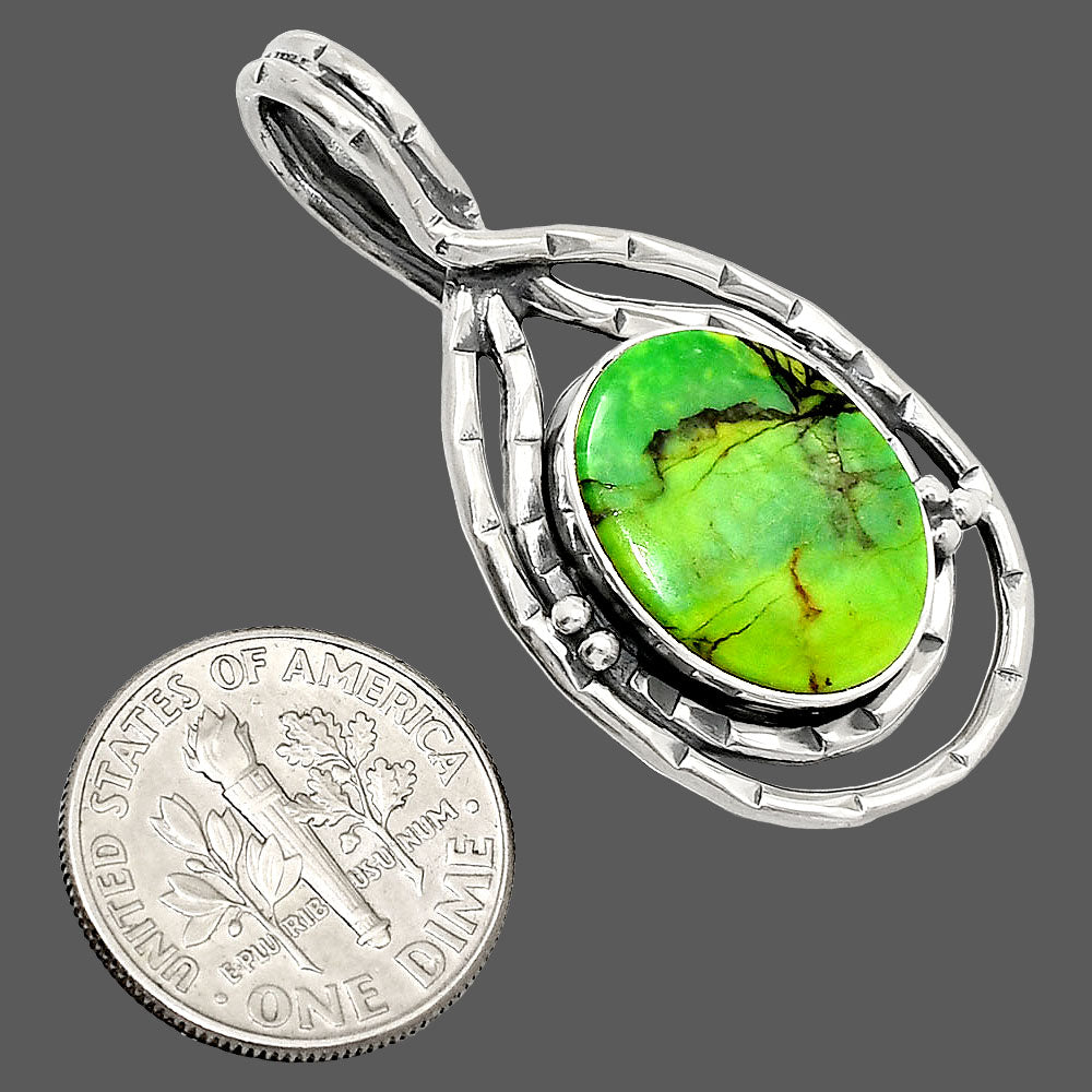 Natural Green Matrix Turquoise Pendant P-1410 SDP151050