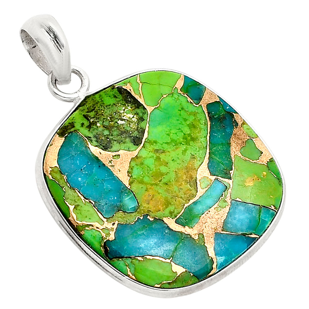 Blue Turquoise In Green Mohave Pendant P-1001 SDP158061