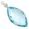 Sky Blue Topaz Checker Briolette Pendant P-1053 SDP158787