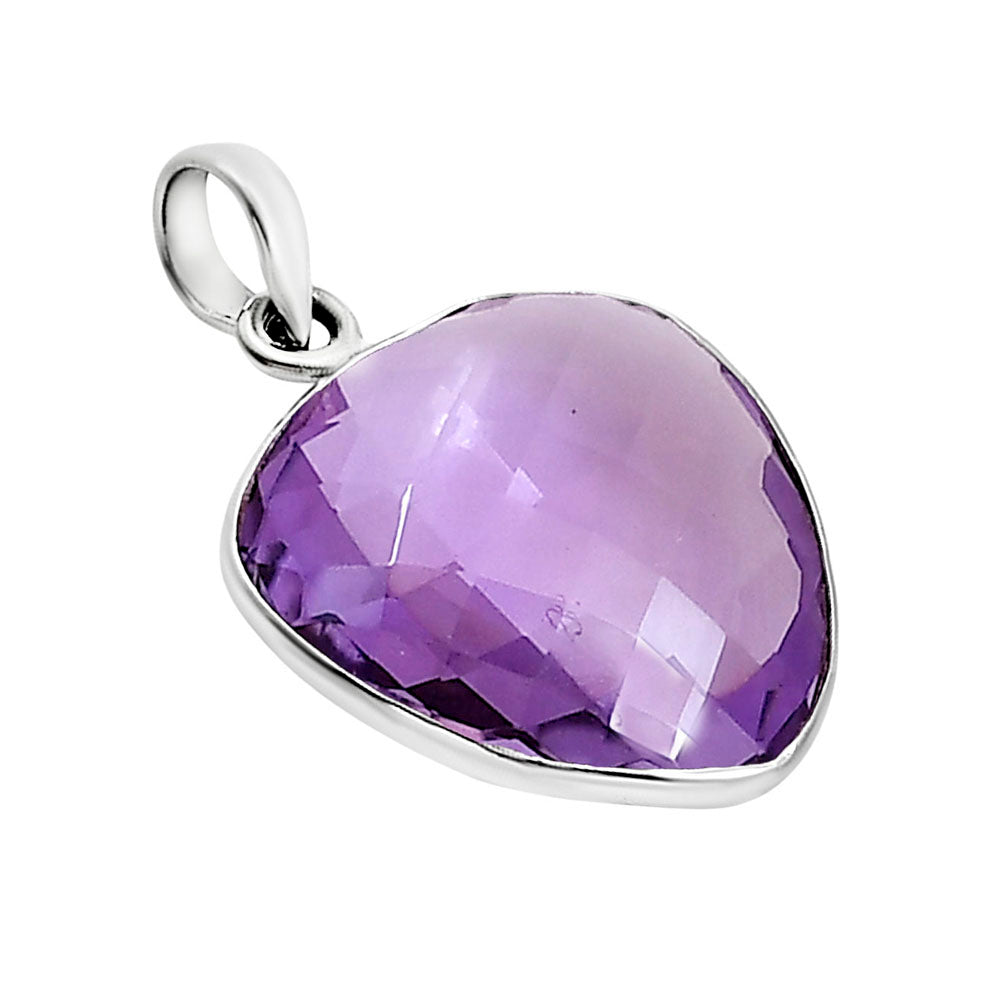 Amethyst Checker Briolette Pendant P-1053 SDP158790