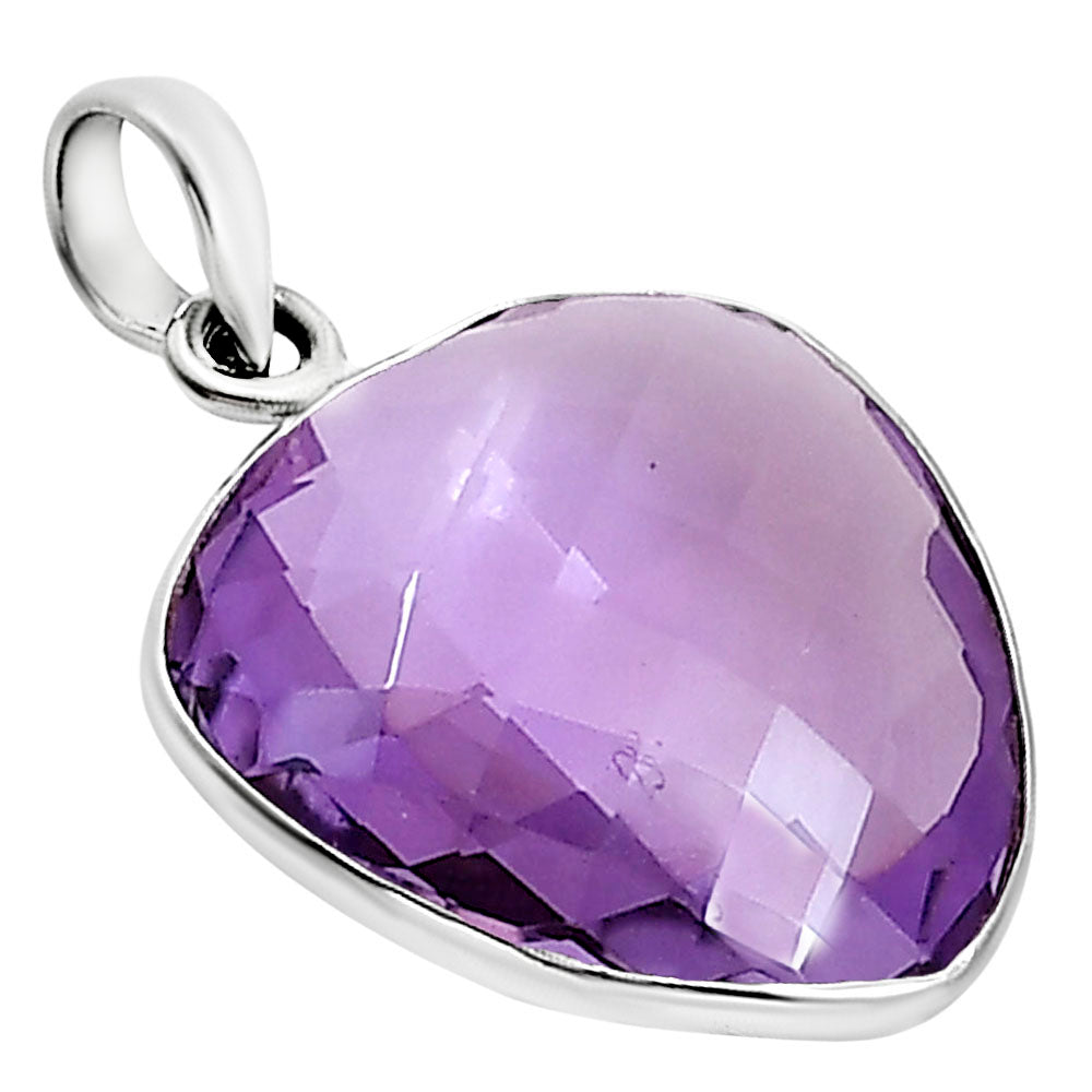 Amethyst Checker Briolette Pendant P-1053 SDP158790