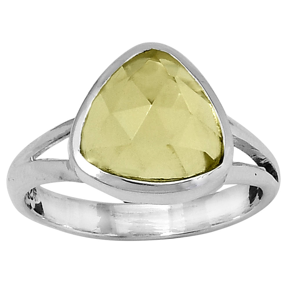 Faceted Natural Lemon Quartz Ring size-7 R-1005 SDR153500