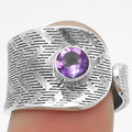 Adjustable Natural Amethyst Brazil Ring size-7 R-1319 SDR170124