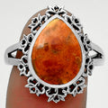 Artisan - Natural Red Sponge Coral Ring size-8.5 R-1114 SDR172903