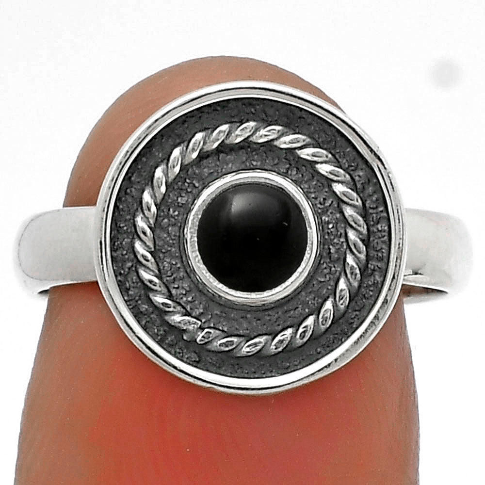 Natural Black Onyx - Brazil Ring size-7 R-1439 SDR175731