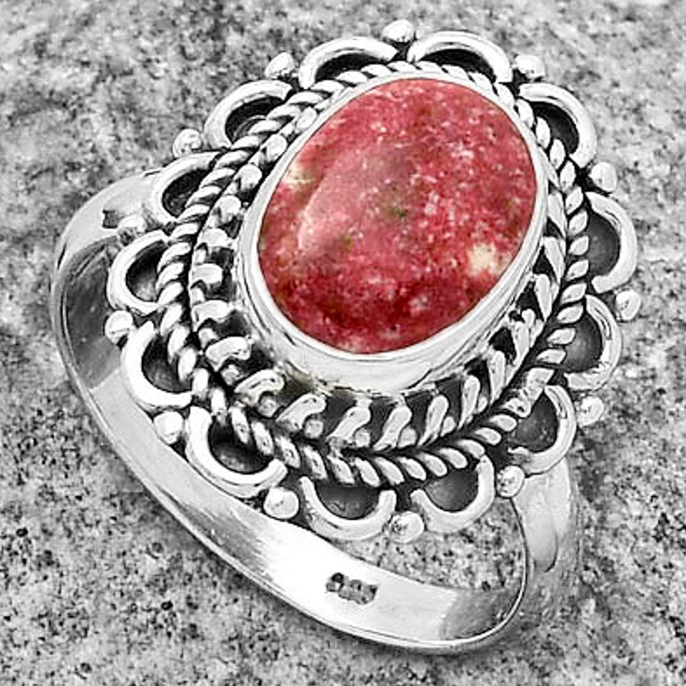 Natural Pink Thulite - Norway Ring size-7.5 R-1256 SDR176491