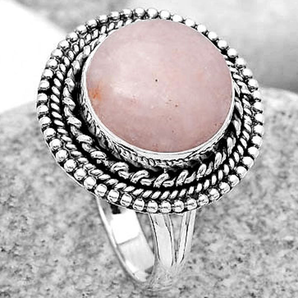Natural Pink Scolecite Ring size-8.5 R-1447 SDR184058