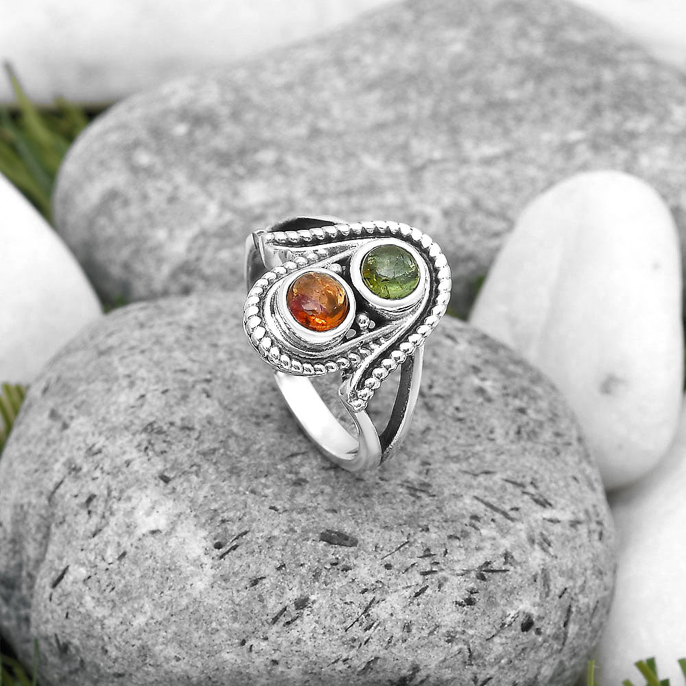 Natural Multi Tourmaline Ring size-8.5 R-1027 SDR195766
