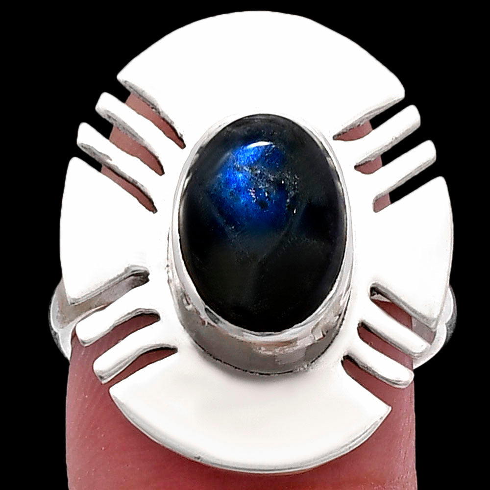 Blue Fire Labradorite - Madagascar Ring size-7 R-1240 SDR224732