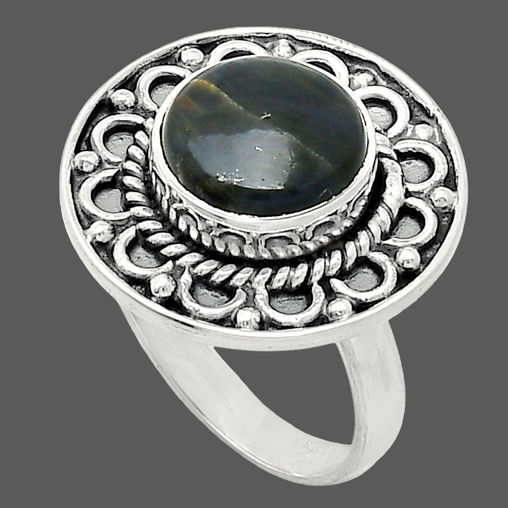 Natural Blue Tiger Eye Ring size-7 R-1256 SDR243148