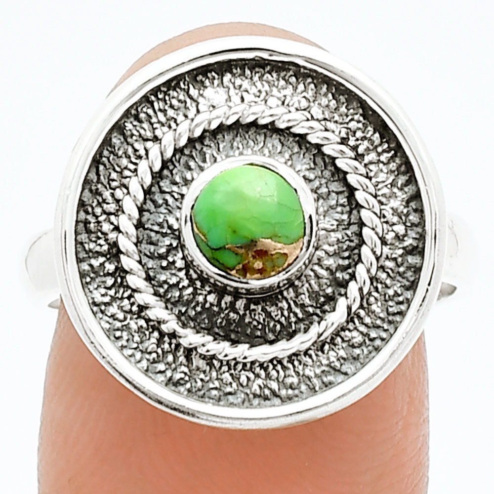 Copper Green Turquoise - Arizona Ring size-8 R-1439 SDR244330
