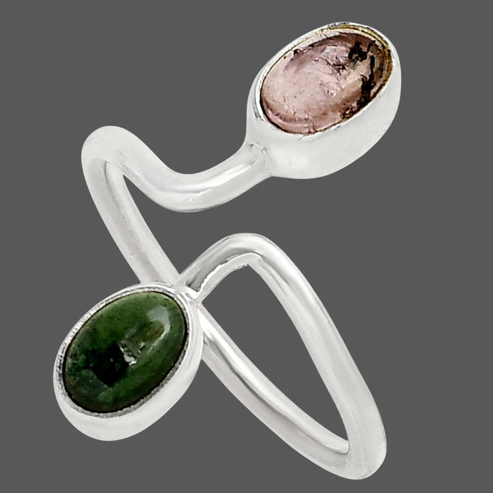 Adjustable Natural Multi Tourmaline Ring size-7 R-1587 SDR249382