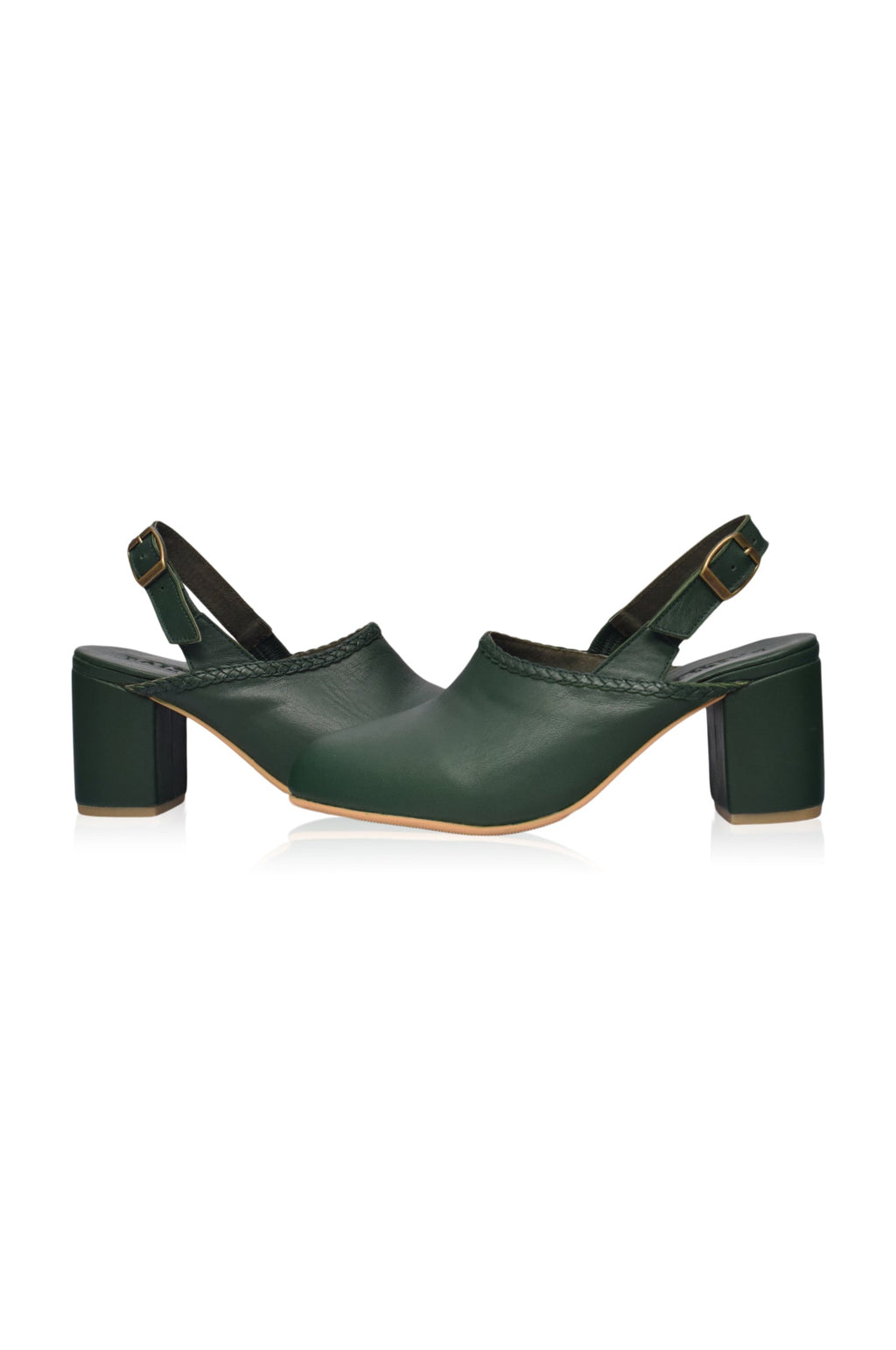 Savage Leather Slingback Heels