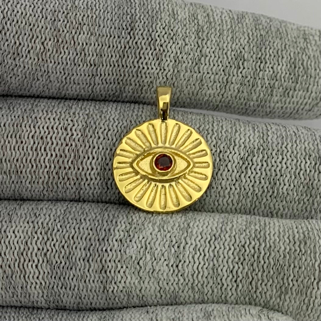 18K Gold Plated Evil Eye Birthstone Pendant Necklace Charm Jewelry TGP1008 PM-1745