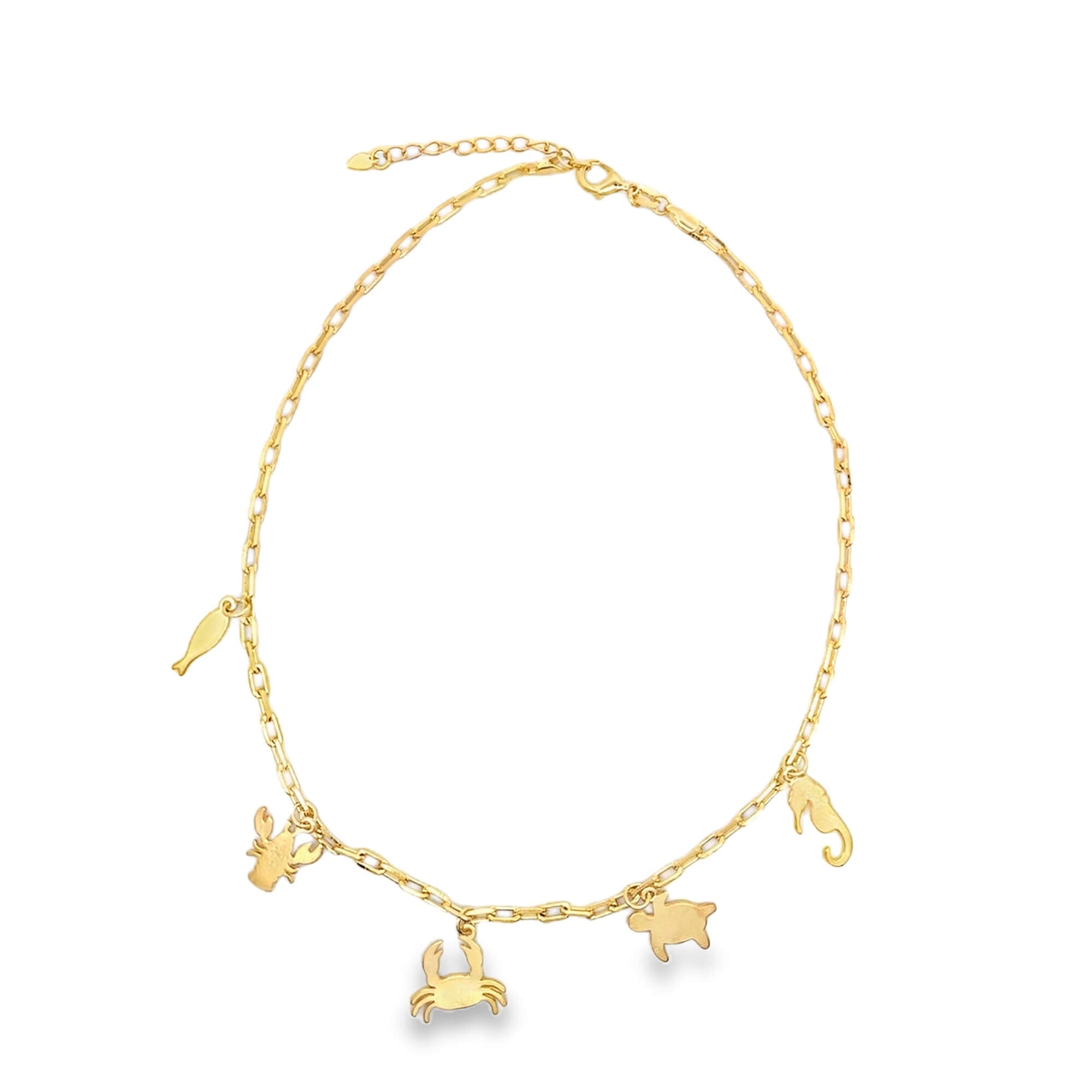 Paper Clip necklace with sea animal pendants (G168A)