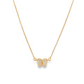 Dainty Box CZ Pave Butterfly Pendant Necklace (G134)