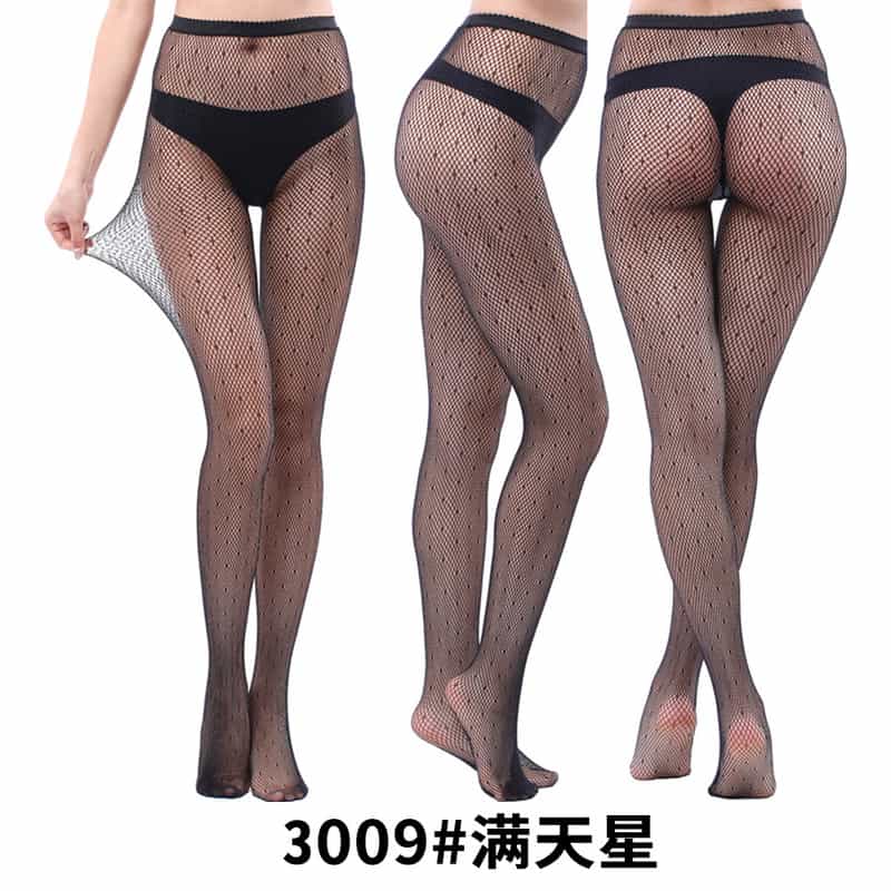 Vertical Strip Retro Hollow Lace Pantyhose 3008