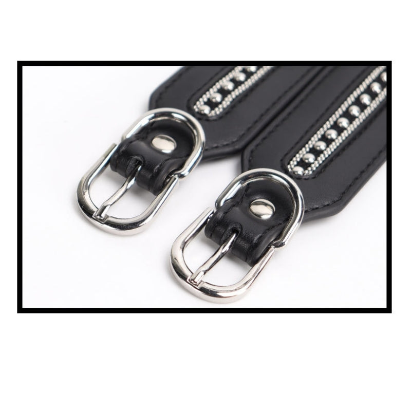 Wholesale Inlaid Bead Chain Bondage Equipment Set in PU Leather details