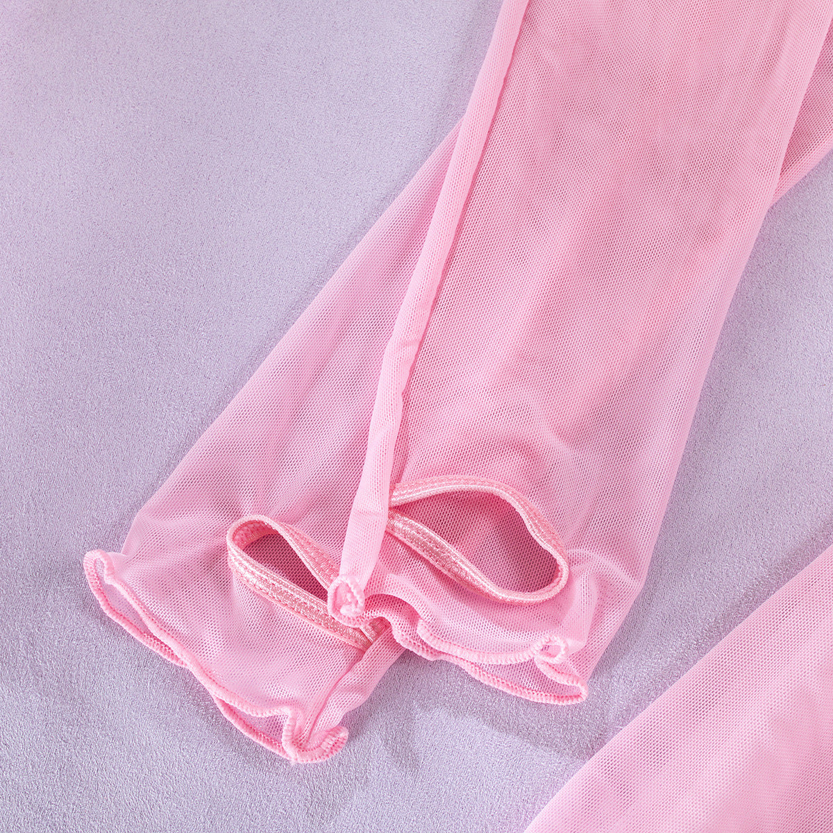 Wholesale Pink Corset Top with Mesh Sleeves Details Show