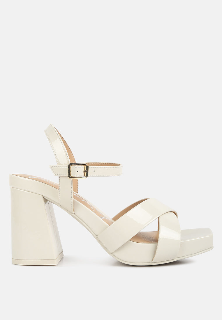 Baxter Criss Cross Block Heels Sandals