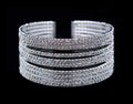 #16725 - 10 Row Rhinestone Cuff Bracelet