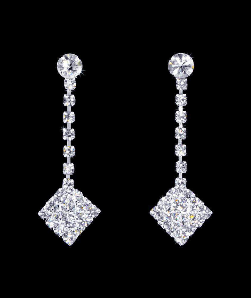 #16884 - Simple Diamond Drop Earrings - 1.25"