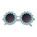 FLOWER LEI - Kids Small Round Flower Sunglasses Blue Lavender
