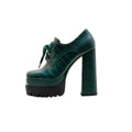 Forest Green Chunky Oxford Platform Heels