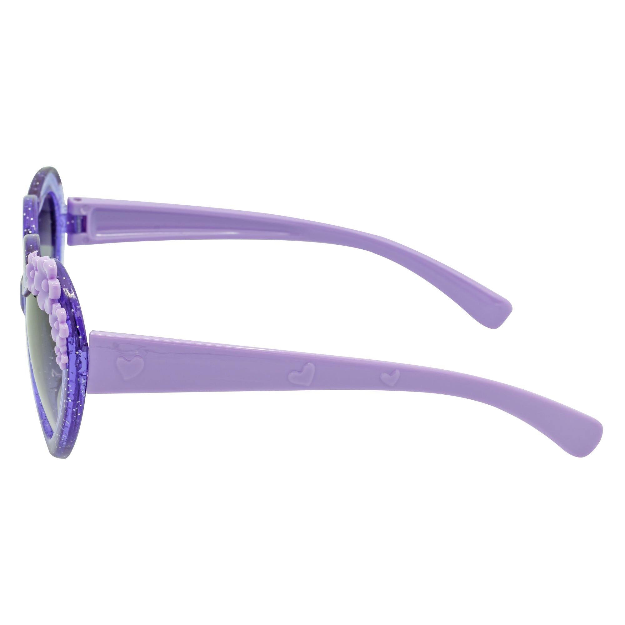 GLITTER HEART - Kids Glitter Heart Shaped Sunglasses Purple Lavender