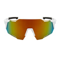 RAZER - Large Sports Wraparound Rimless Shield Sunglasses White Smoke Tint