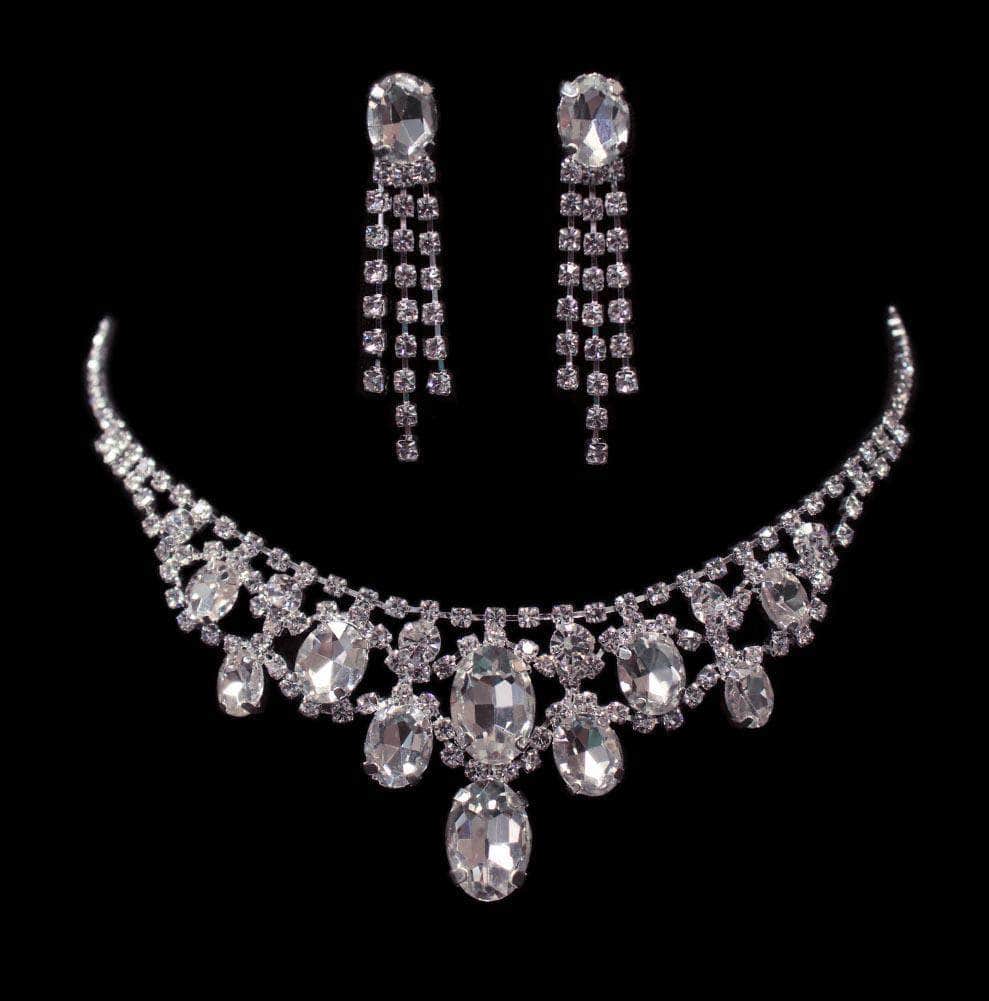 #16508 - Oval Drape Necklace and Earring Set