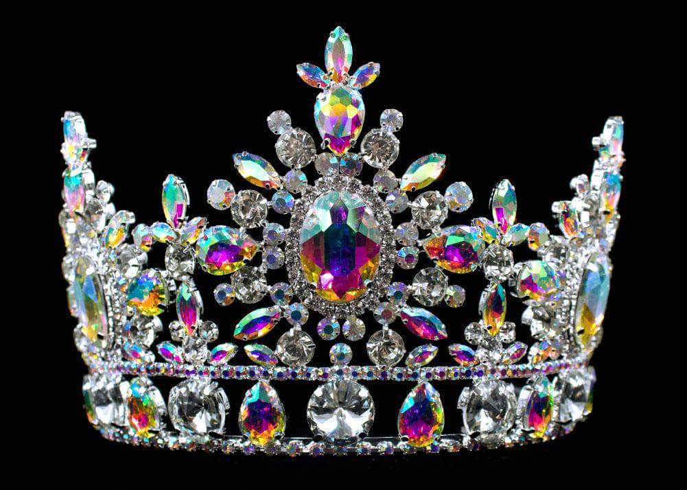 #17135abs AB Snowflake Tiara with Combs 4.5"