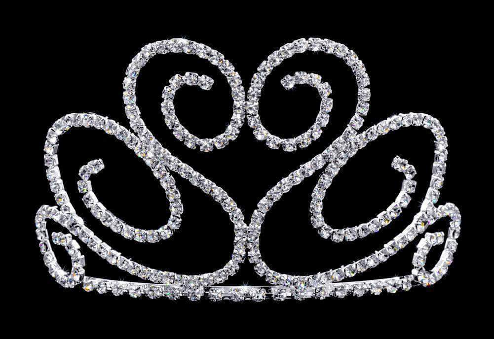 #16738 - Flowing Heart Tiara with Combs - 3.5"
